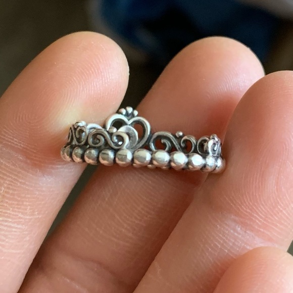 Retired Authentic Pandora The Princess Silver Ring Size US 6 Jewelry - Picture 9 of 13